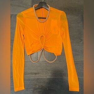 Dion Lee Orange Long Sleeve Top